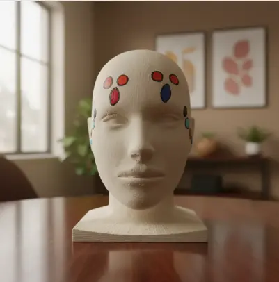 Cabeza con puntos de Barras de Acceso a la Consciencia